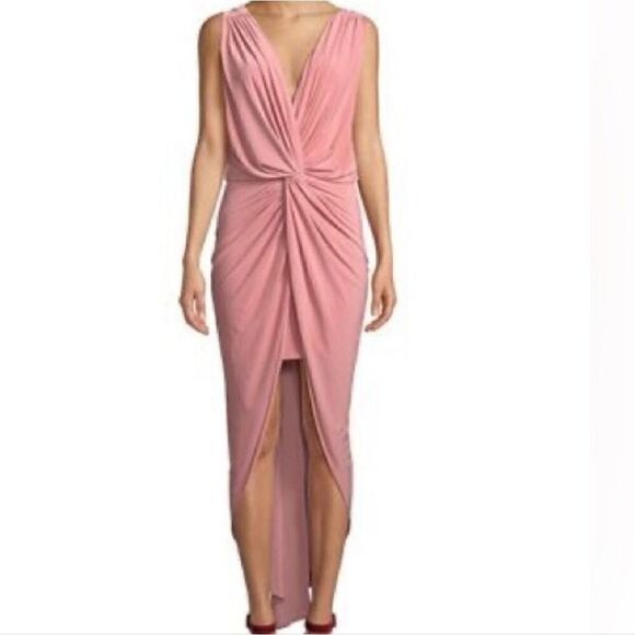 Misa Los Angeles Dresses & Skirts - Misa Los Angeles Sleeveless V-Neck Party Bridesmaid High Low Formal Dress Pink